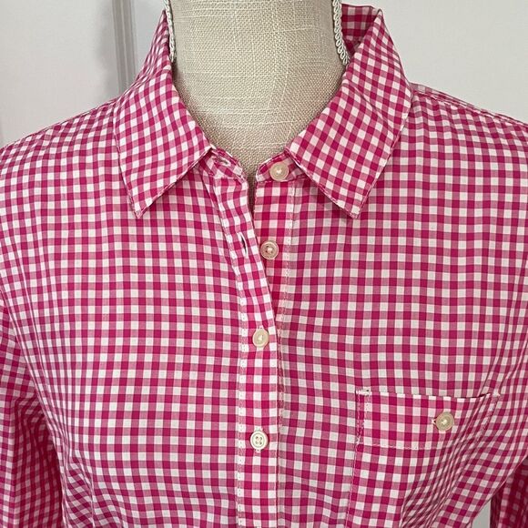 GAP Pink Checkered Long Sleeve Dress - Picture 3 of 13